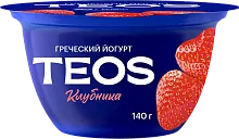 TEOS greek yogurt, strawberry, 2%, 140 g