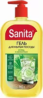 Sanita hand dish wash liquid soap, cucumber and lemongrass, 900 ml
