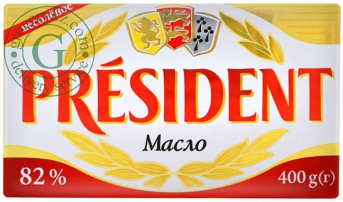 President unsalted butter, 82%, 400 g President unsalted butter, 82%, 400 g