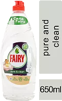 Fairy Pure and Clean dish washing liquid dish soap, 650 ml