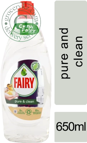 Fairy Pure and Clean dish washing liquid dish soap, 650 ml