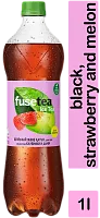 Fuse-Tea black ice tea, strawberry and melon, 1 l