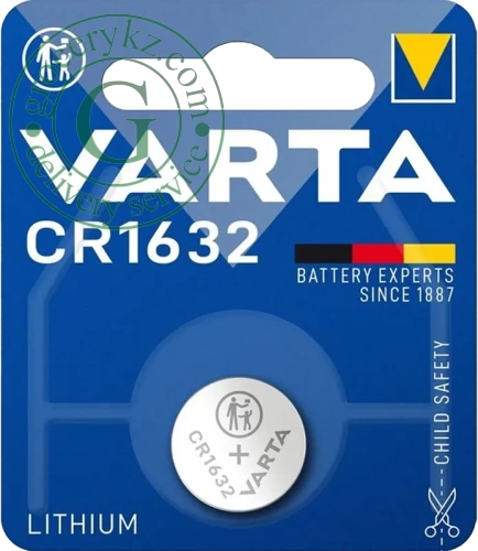 Varta CR1632 battery, 1 pc Varta CR1632 battery, 1 pc