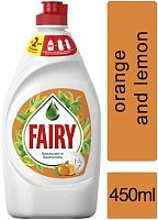 Fairy dish washing liquid dish soap, orange and lemon, 450 ml
