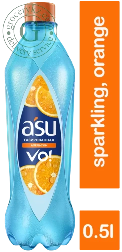 ASU sparkling water, orange, 0.5 l