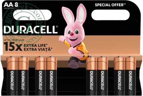 Duracell Extra Life AA batteries, 8 pc Duracell Extra Life AA batteries, 8 pc