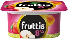 Fruttis yogurt, 8%, apple and pear, 115 g