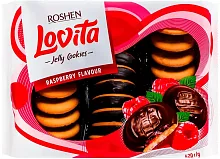 Roshen Lovita cookies, raspberry flavour, 420 g