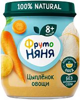 Frutonyanya baby puree, chicken and vegetable, 100 g