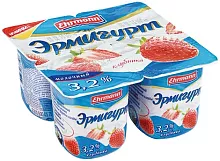 Ermigurt yogurt, strawberry, 3.2%, 4 in 1, 400 g