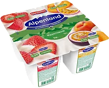 Ehrmann Alpenland yogurt, strawberry, peach and passion fruit, 380 g