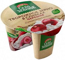 Selo Zelenoe cottage cheese in cream, 5%, cherry, 130 g