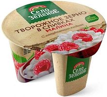 Selo Zelenoe cottage cheese in cream, 5%, raspberry, 130 g