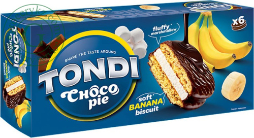 Tondi choco pie, soft banana biscuits, 180 g