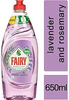 Fairy Pure and Clean dish washing liquid dish soap, lavender and rosemary, 650 ml