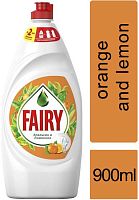 Fairy dish washing liquid dish soap, orange and lemon, 900 ml