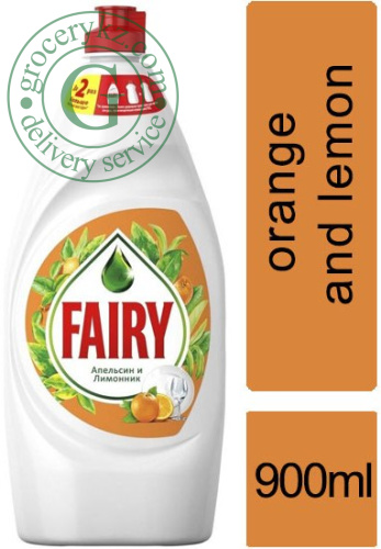 Fairy dish washing liquid dish soap, orange and lemon, 900 ml