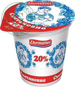 Sour cream Ehrmann, 20%, 375 g Sour cream Ehrmann, 20%, 375 g