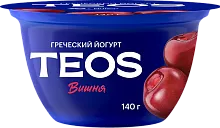 TEOS greek yogurt, cherry, 2%, 140 g