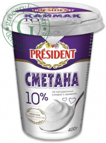 President sour cream, 10%, 400 g President sour cream, 10%, 400 g