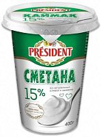 President sour cream, 15%, 400 g