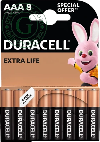 Duracell Extra Life AAA batteries, 8 pc Duracell Extra Life AAA batteries, 8 pc