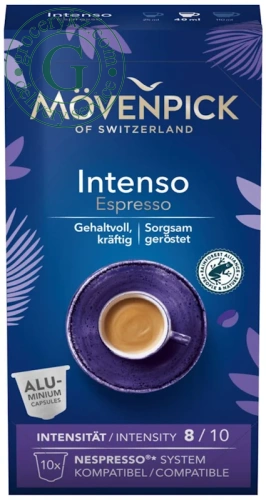 Movenpick Nespresso coffee capsules, intenso, 10 pc Movenpick Nespresso coffee capsules, intenso, 10 pc