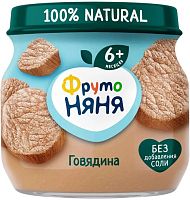 Frutonyanya baby puree, beef, 80 g