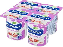 Nezhnyi yogurt with strawberry juice, 5%, 4 in 1, 400 g