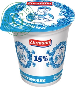 Sour cream Ehrmann, 15%, 375 g Sour cream Ehrmann, 15%, 375 g
