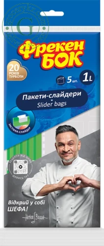 Freken bok freezer bags, zip-lock, 1 l, 5 bags