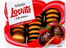 Roshen Lovita cookies, strawberry flavour, 420 g