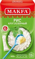 Makfa round grain rice in bags, 6 bags, 400 g