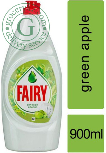 Fairy dish washing liquid dish soap, green apple, 900 ml